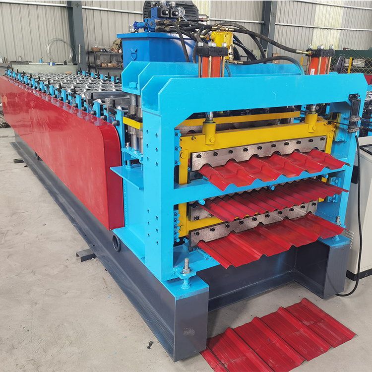 South Africa Bamboo1000 Roofing Making Machinery Glazed Tile Ibr Trapezoidal Sheet Corrugated Iron Making Roll Forming Machine