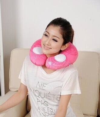 Printed U shape travel neck massager pillow with logo personalized travel neck pillow