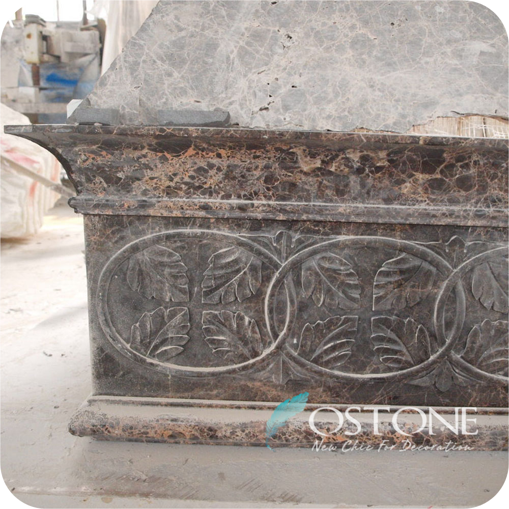 Best Dark Emperador Marble Column Round Gate Support Pillar Design