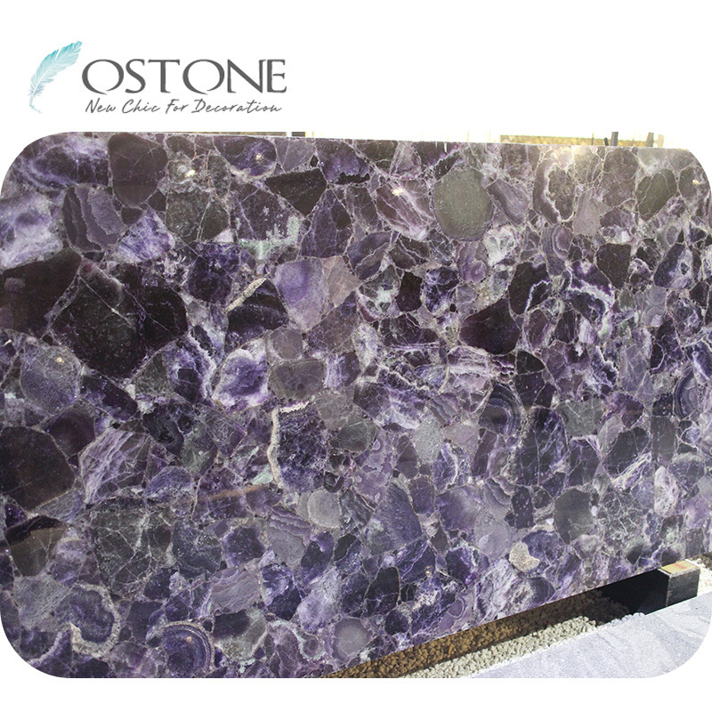 Perfect Natural Semiprecious Gemstone Purple Amethyst Tiles Slabs