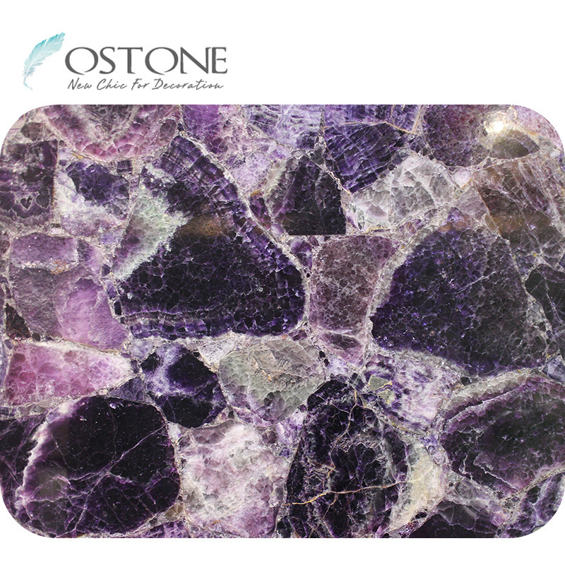 Perfect Natural Semiprecious Gemstone Purple Amethyst Tiles Slabs