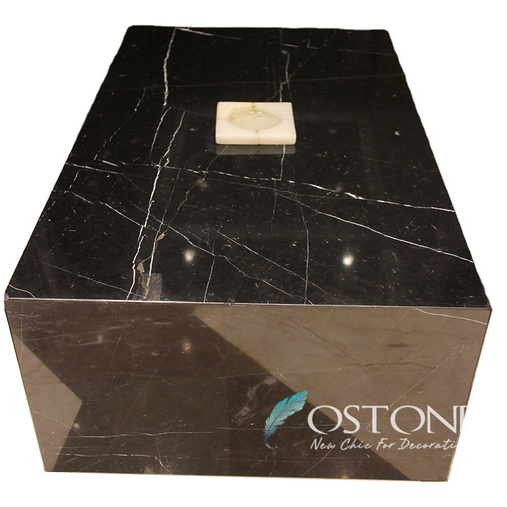 Modern Home Goods Nero Margiua Marble Stone Top End Hotel Coffee Tables