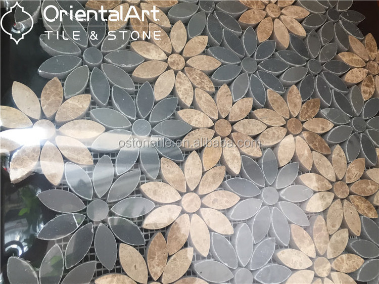 Flower pattern Marble mosaic kitchen wall tile