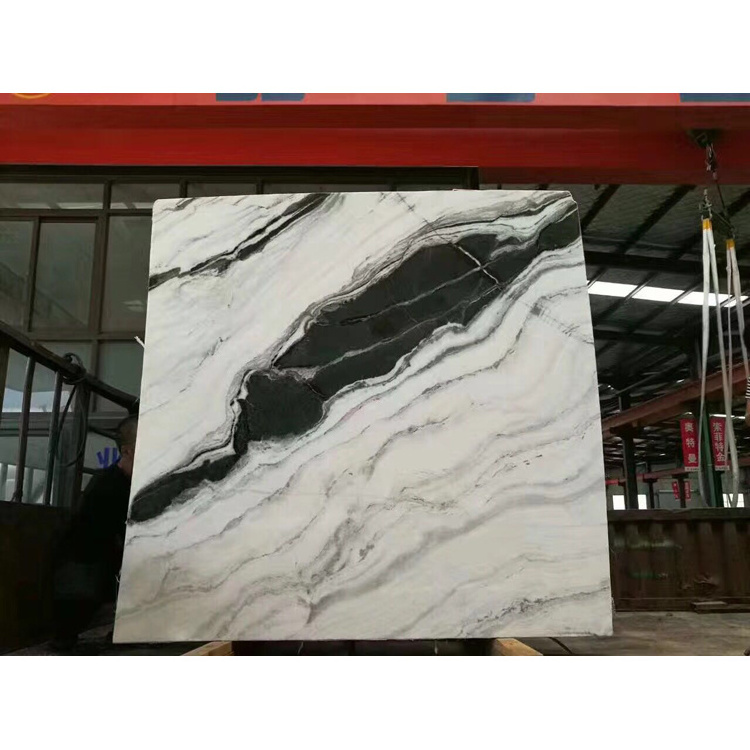 Hot Sale panda white marble with black veins tile