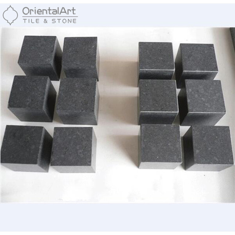 Top Quality Absolute Black Granite Polished Cube stone for landscaping stone on line