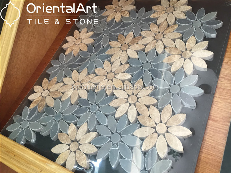 Flower pattern Marble mosaic kitchen wall tile