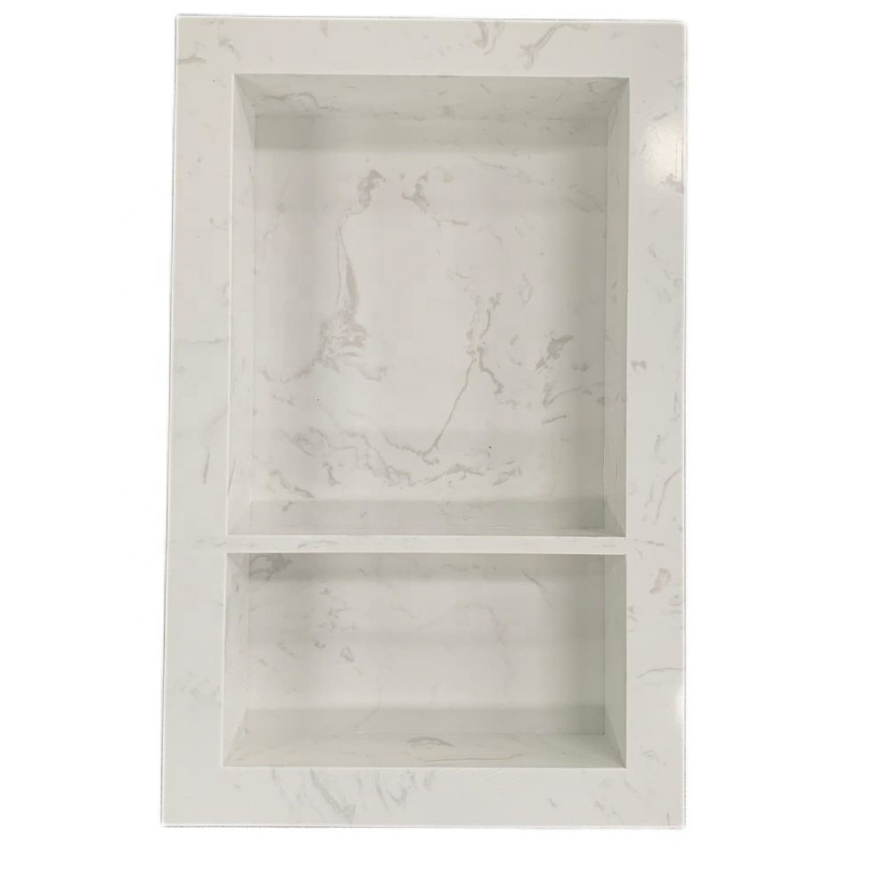 China artificial marble volakas white marble shower wall niches Polished