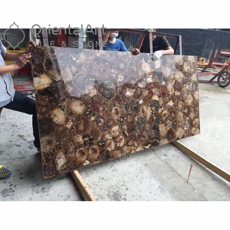 fossil stone furniture petrified wood panel