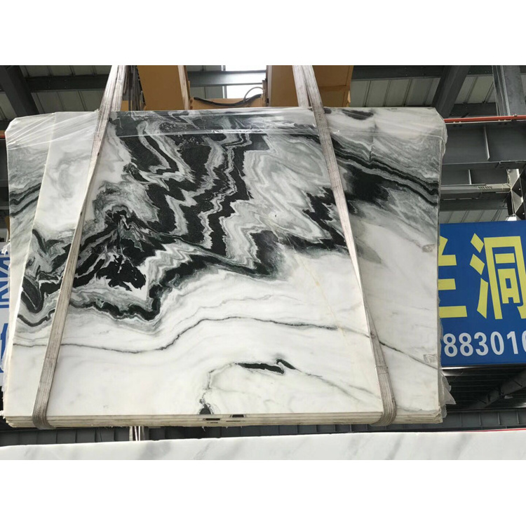 Hot Sale panda white marble with black veins tile