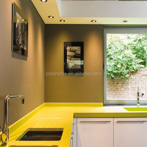 Yellow sparkle Quartz Stone Countertop and Bathroom Vanity Top