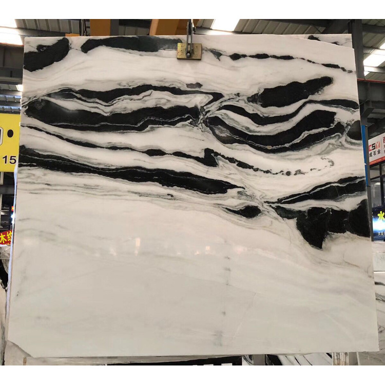 Hot Sale panda white marble with black veins tile