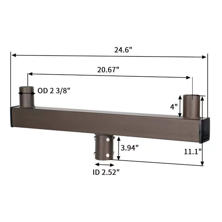 All-weather Black Powder Coated Steel Weather Resistance Easy To Install Wall Mounted Flexible Led Flood Light Extension Arm