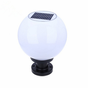 Hot sell 200mm plastic outdoor light globe gate light outdoor solar pillar light