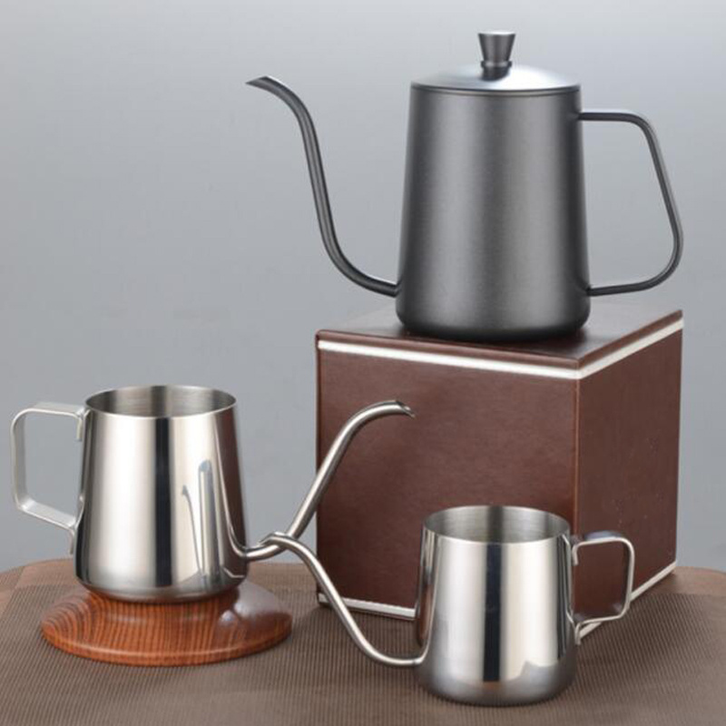 Custom Household Outdoor 200Ml Coffee Pot With Lid Spout Long Mouth Coffee Kettle