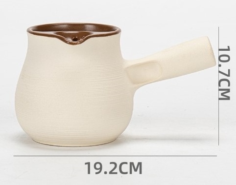 Brown Small Ceramic Teapot 580ML Water and Coffee Temperature Kettle Digital tea pot for Travel