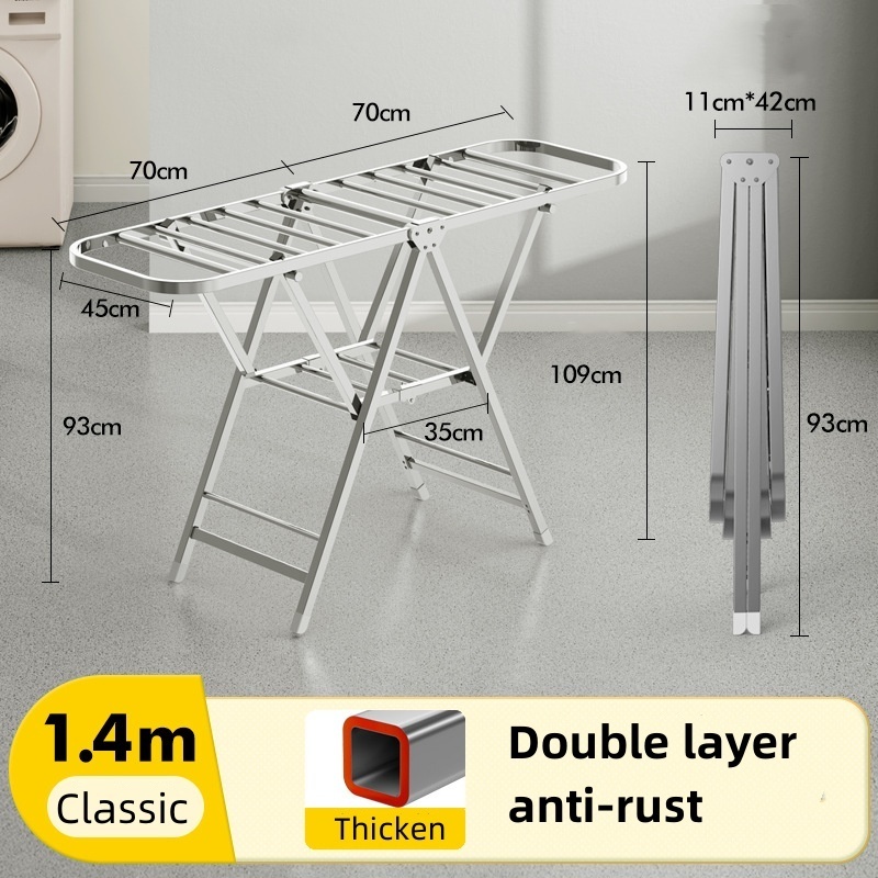 Extra Large Clothes Drying Rack Balcony Floor-Standing Style Multifunctional Storage Rack Shoe Drying Quilt Clothes Drying Rack