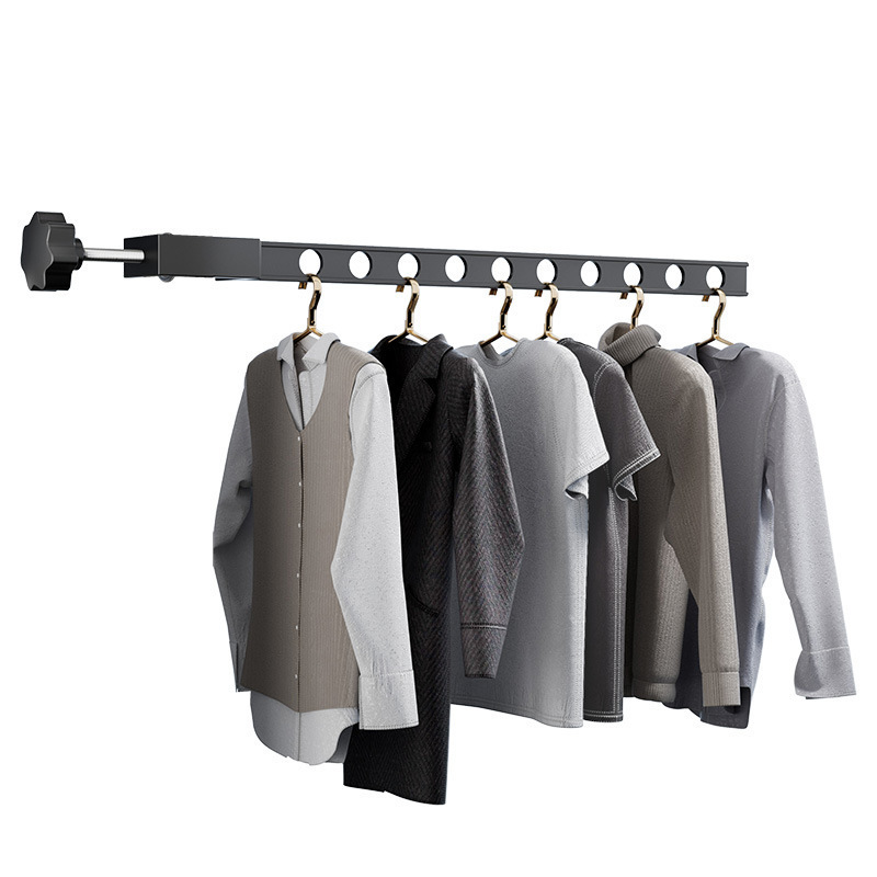 Ten-Hole Clothes Drying Rack Fixed And Removable Clothes Drying Rod Outside The Window Windproof Clothes Drying Rack