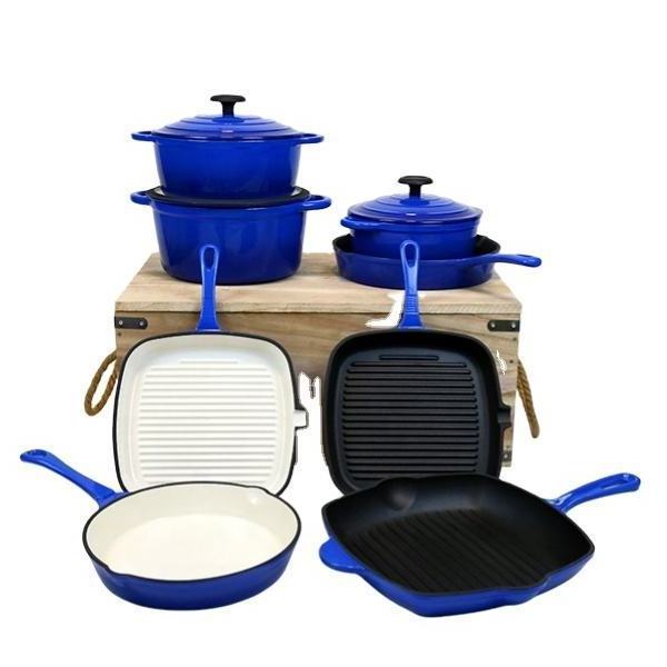 Custom non stick cookware set cast iron ceramic pot with lid enamel pots