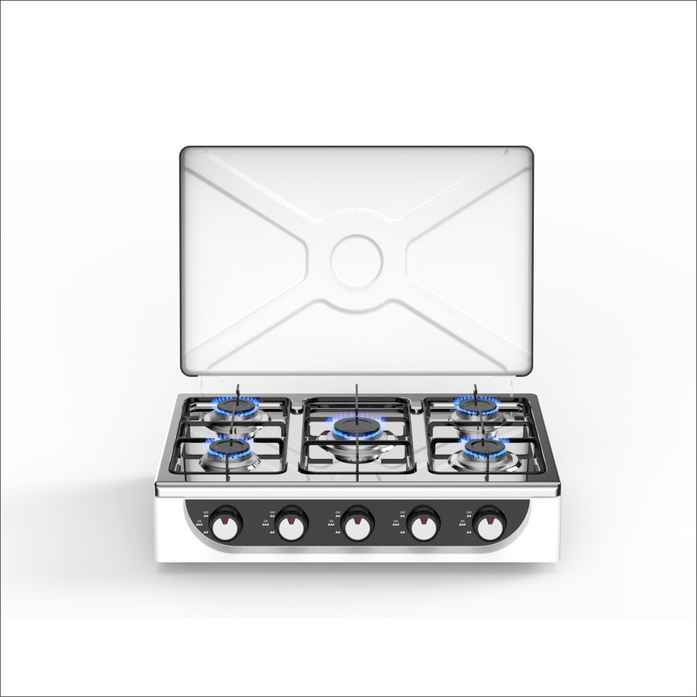 Multi Function Cooktop Five Cooker Counter Top Cook Hob Commercial Range Heavy Duty Table Gas Stove