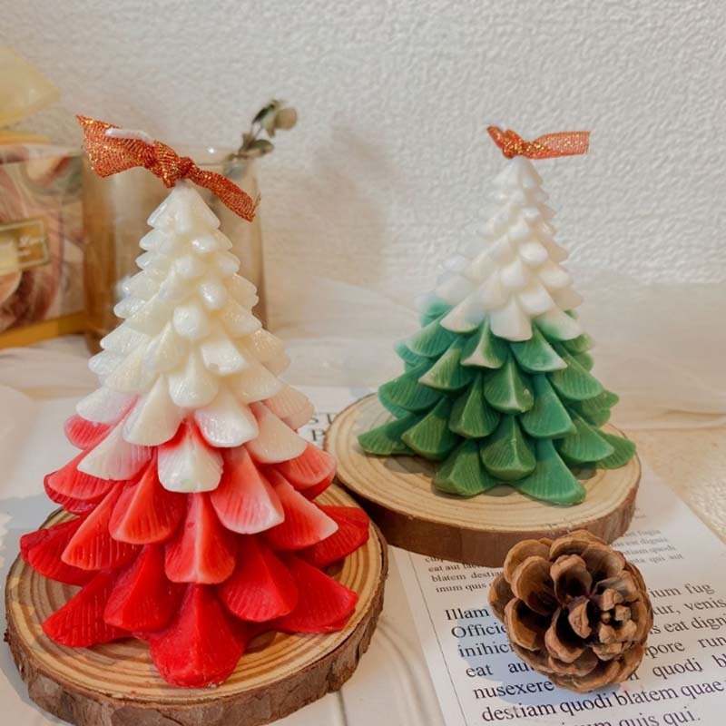 Low Temperature Fragrance Creative Cute Niche Pine Tree Ornaments Christmas Tree Scented Candles