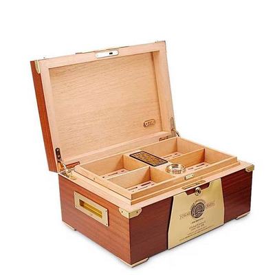 Luxurious Cigar Humidor Handmade Cabinet Wood Cigar Box Desktop Humidor with Hygrometer and Humidifier