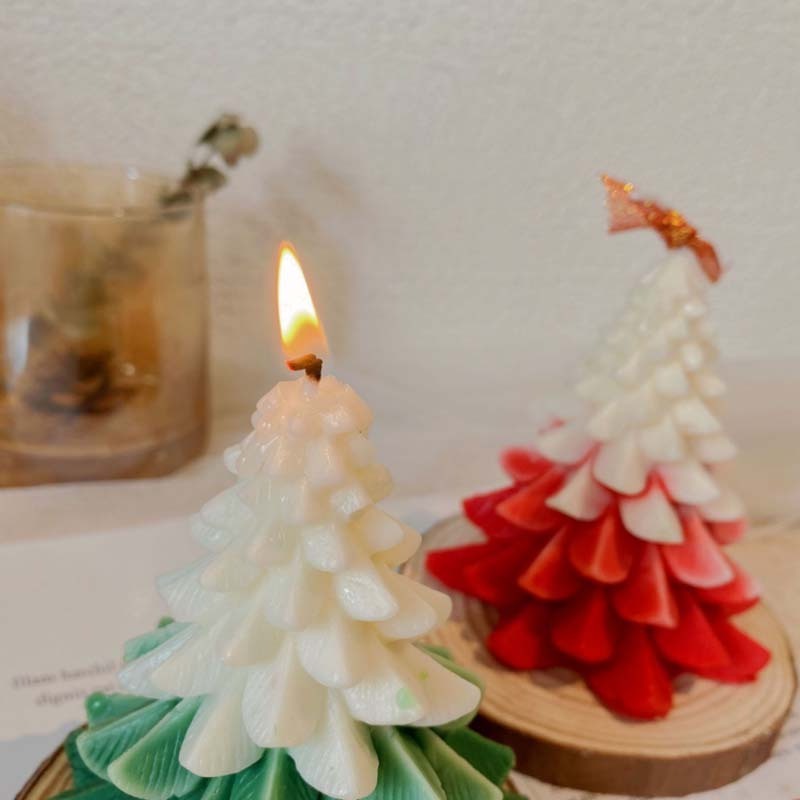 Low Temperature Fragrance Creative Cute Niche Pine Tree Ornaments Christmas Tree Scented Candles