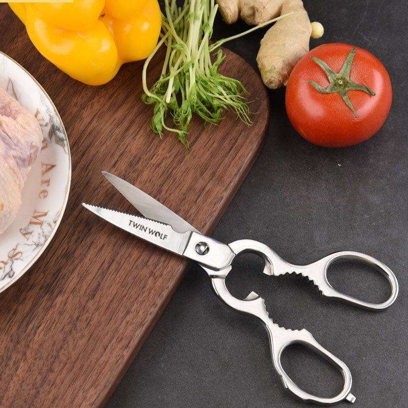 Chicken Multi functional Sharp Removable Stainless Steel Kitchen Shears Chicken Scissors With Nut Cracker Heavy Duty