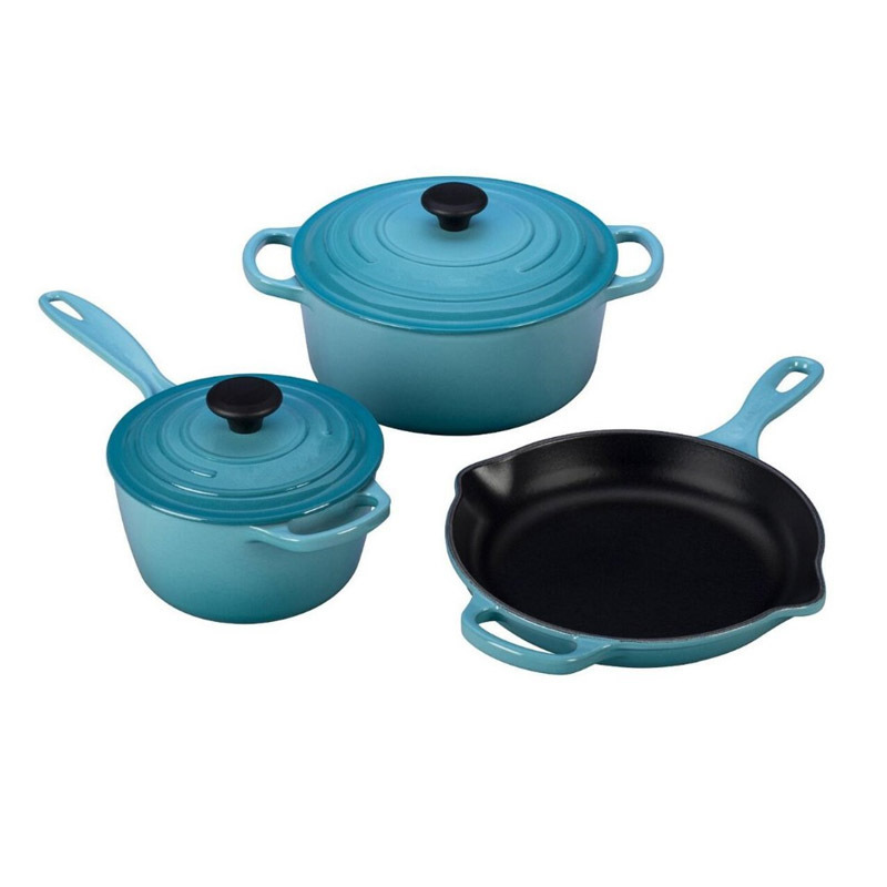 Hot Sale Kitchen Ware Cast Iron Casserole Enamel Cooking Pot Sets Nonstick Cookware