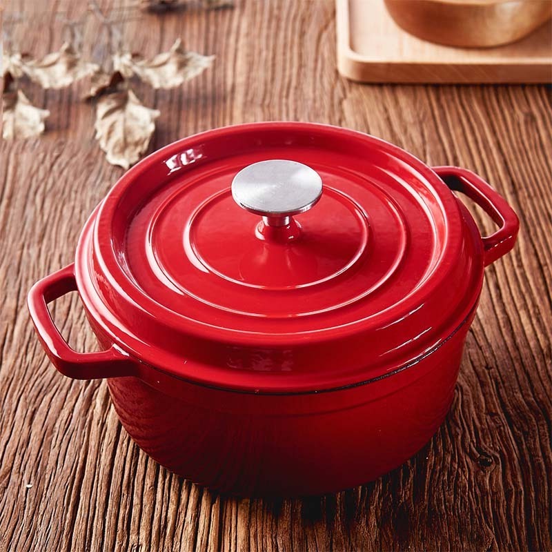 enamel kitchen ceramic camp cookware set cast iron cooking pot set non-stick cookware