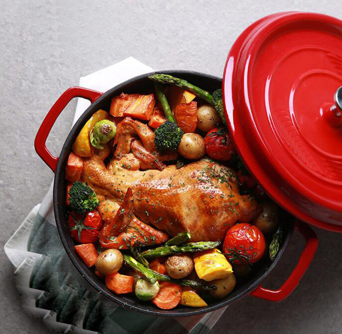 enamel kitchen ceramic camp cookware set cast iron cooking pot set non-stick cookware