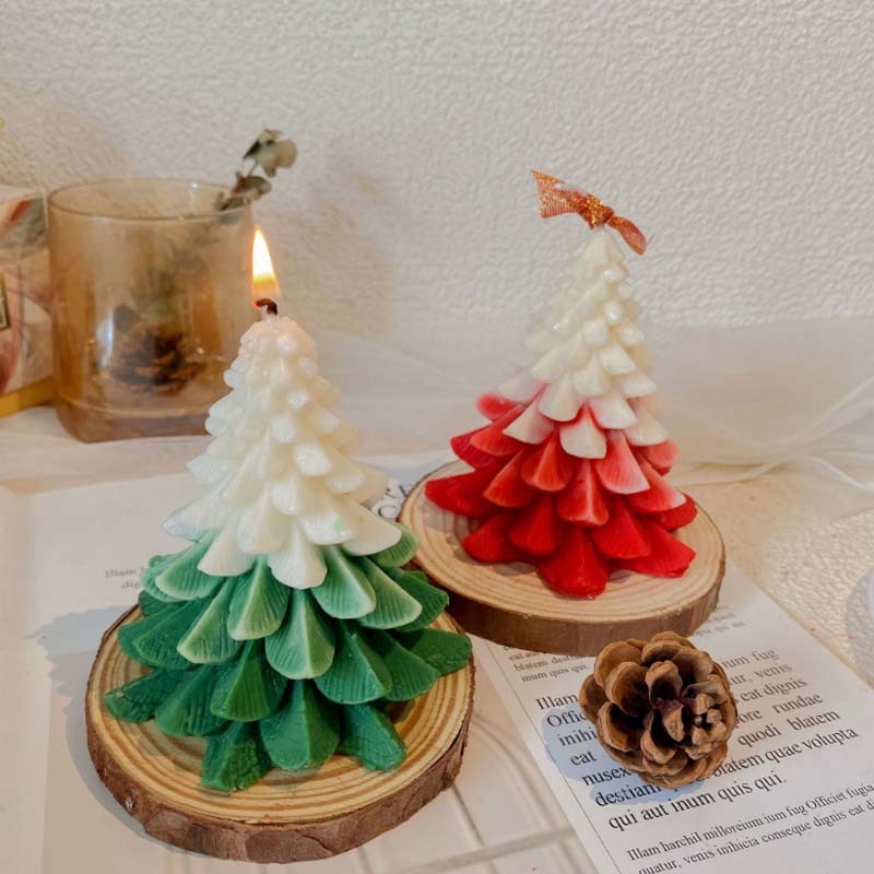 Low Temperature Fragrance Creative Cute Niche Pine Tree Ornaments Christmas Tree Scented Candles