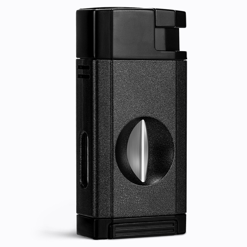 Multi-purpose cigar tool Refillable 2 Flame Cigar Lighter holder special lighter windproof cigar V cutter