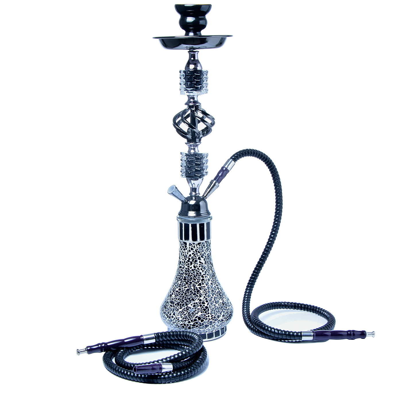 NEW Arabian Hookah Set Large Glass Double Tube Hookah Shisha Pipe Waterpijp For Travel