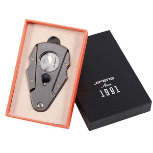 Factory Price Cigar Wine Club Blunt Splitter Scissors Accessories Glossy Matte Built In Cigar Cutter With Custom Service