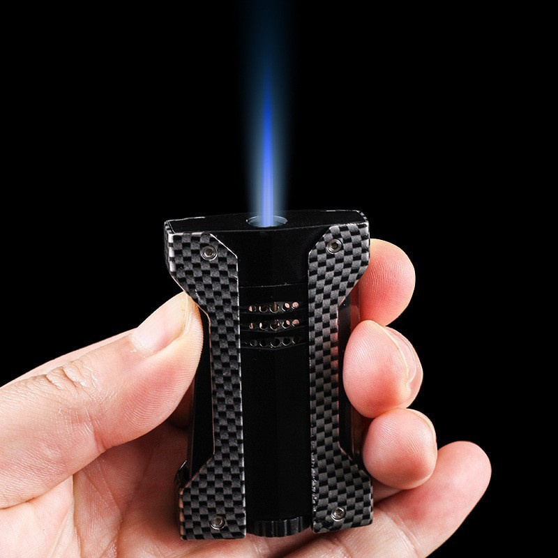 Butane Refillable Torch Zinc Alloy Cigar Lighter Triple Jet Flame Cigar Lighter with Cigar Cutter Windproof Lighters