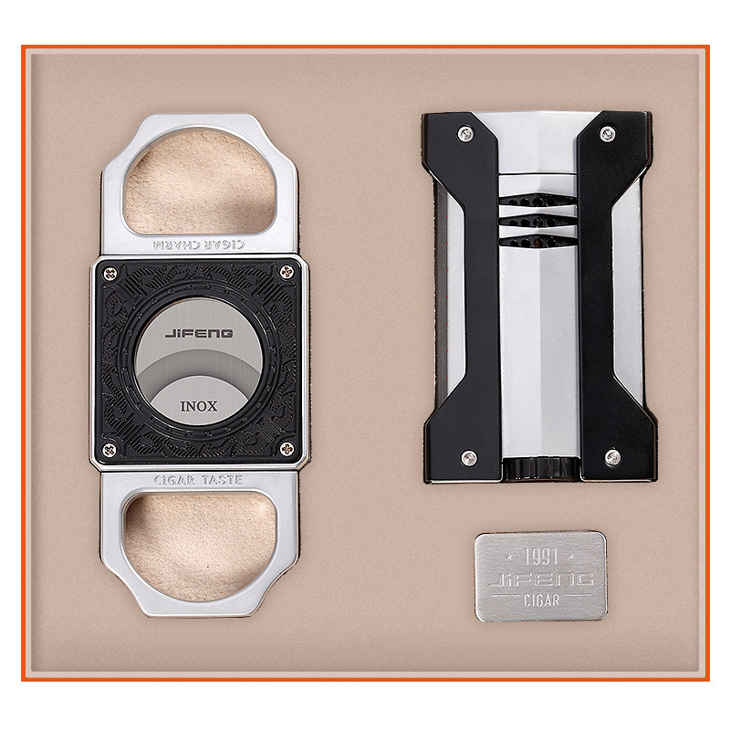 Custom cigar cutter luxury set lighter set