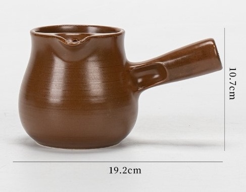 580ML Brown Small Electric Tea Pot Camping Ceramic Kettle Water Teapot for Travel