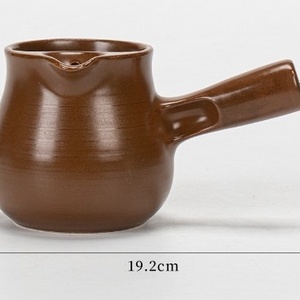 580ML Brown Small Electric Tea Pot Camping Ceramic Kettle Water Teapot for Travel