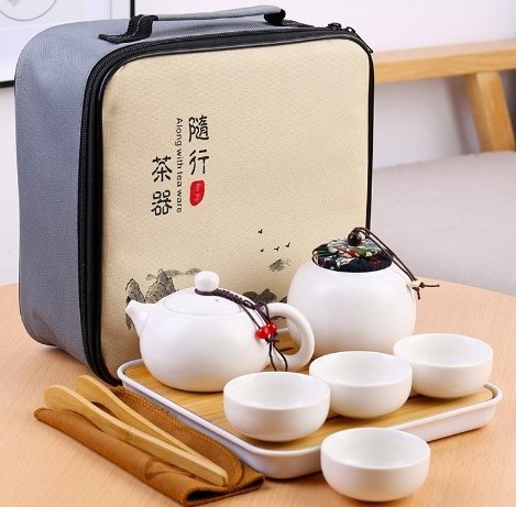 Portable Set Of Ceramic Green Black White Mini 200ml Tea And Coffee Pots And Kettles