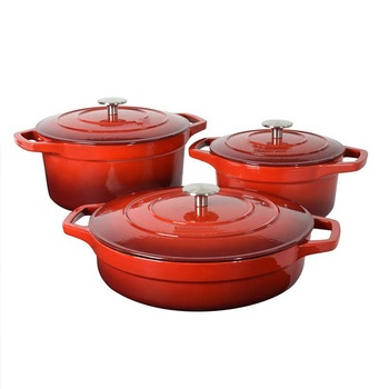 Dutch Oven Branded Parini Enamel Stock 26Cm Iron Pots Cast Iron Cookware Pots And Pans Set Restaurant