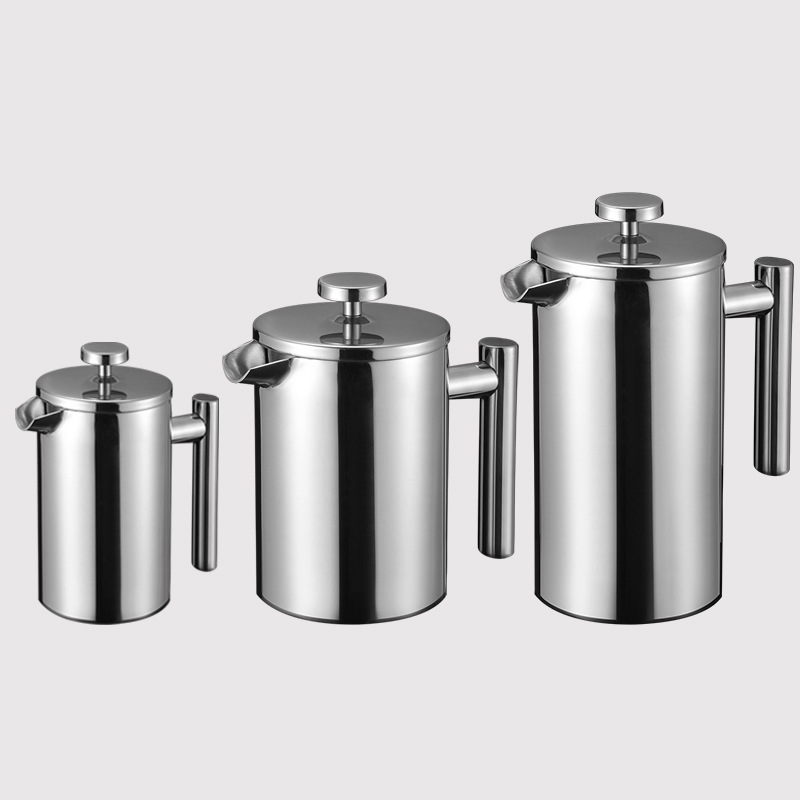 Top Seller Travel Mug Small Stainless Steel Portable French Press For Coffee Maker 300Ml Metal