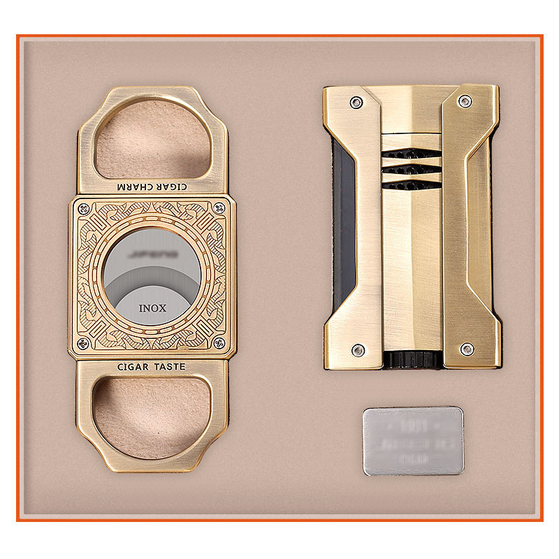 Custom cigar cutter luxury set lighter set