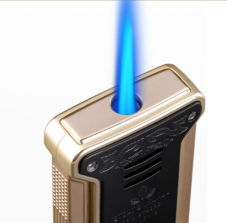 Zinc alloy travel lighters single jet flame blue white red gas refillable cigar  lighter