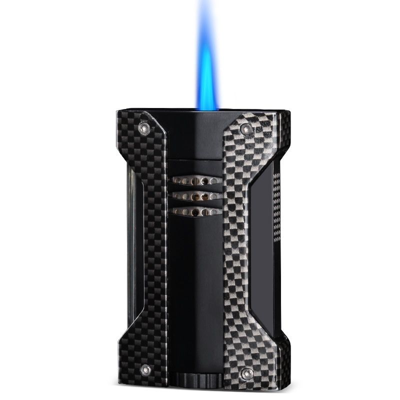 Butane Refillable Torch Zinc Alloy Cigar Lighter Triple Jet Flame Cigar Lighter with Cigar Cutter Windproof Lighters