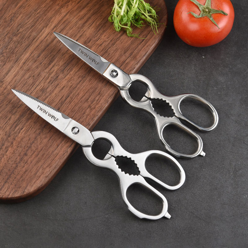 Chicken Multi functional Sharp Removable Stainless Steel Kitchen Shears Chicken Scissors With Nut Cracker Heavy Duty