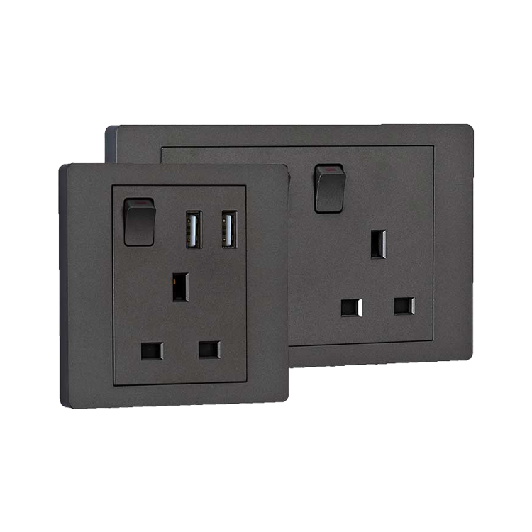 OSWELL 2-gang 1-way DP switch with 2-gang 3-pin socket with led lamp 13A 250V wall socket european simon