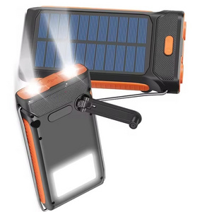 OSWELL Outdoor Emergency Mobile Solar Charger Tools 10000mAh 5V 2A Fast Charging Hand Crank Solar Power Banks with Led Light