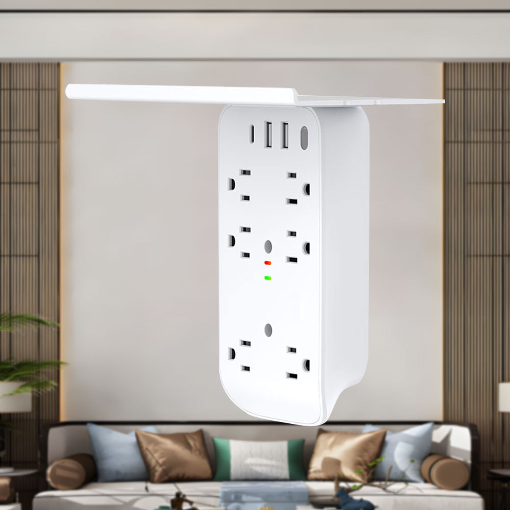 OSWELL American multifunctional wall plug socket with USB Night Light Shelf