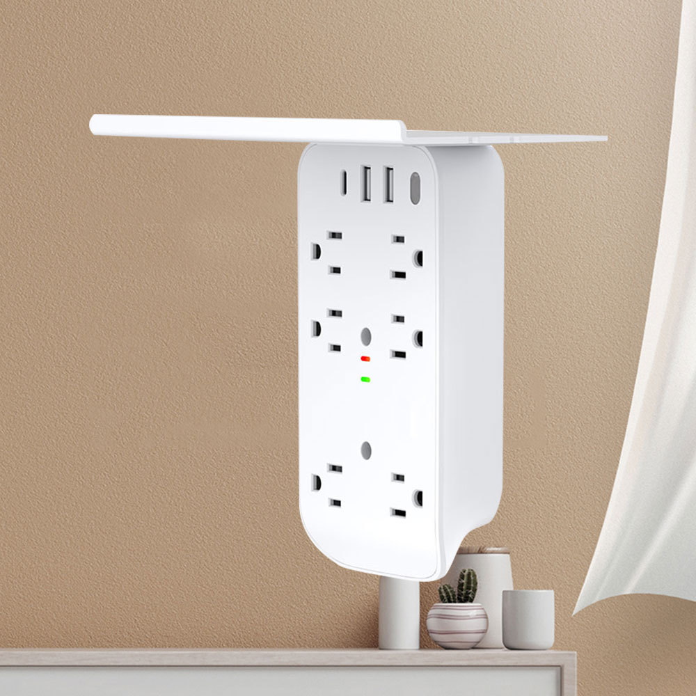 OSWELL American multifunctional wall plug socket with USB Night Light Shelf