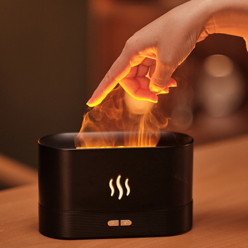 New arrivals Cool Mist Ultrasonic Usb Led room Aroma Essential Oil  Diffuser Portable h2o flame air fire humidifier